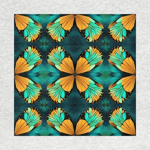 Monarch Butterfly Kaleidoscope: Nature-Inspired Symmetrical Pattern by naars90